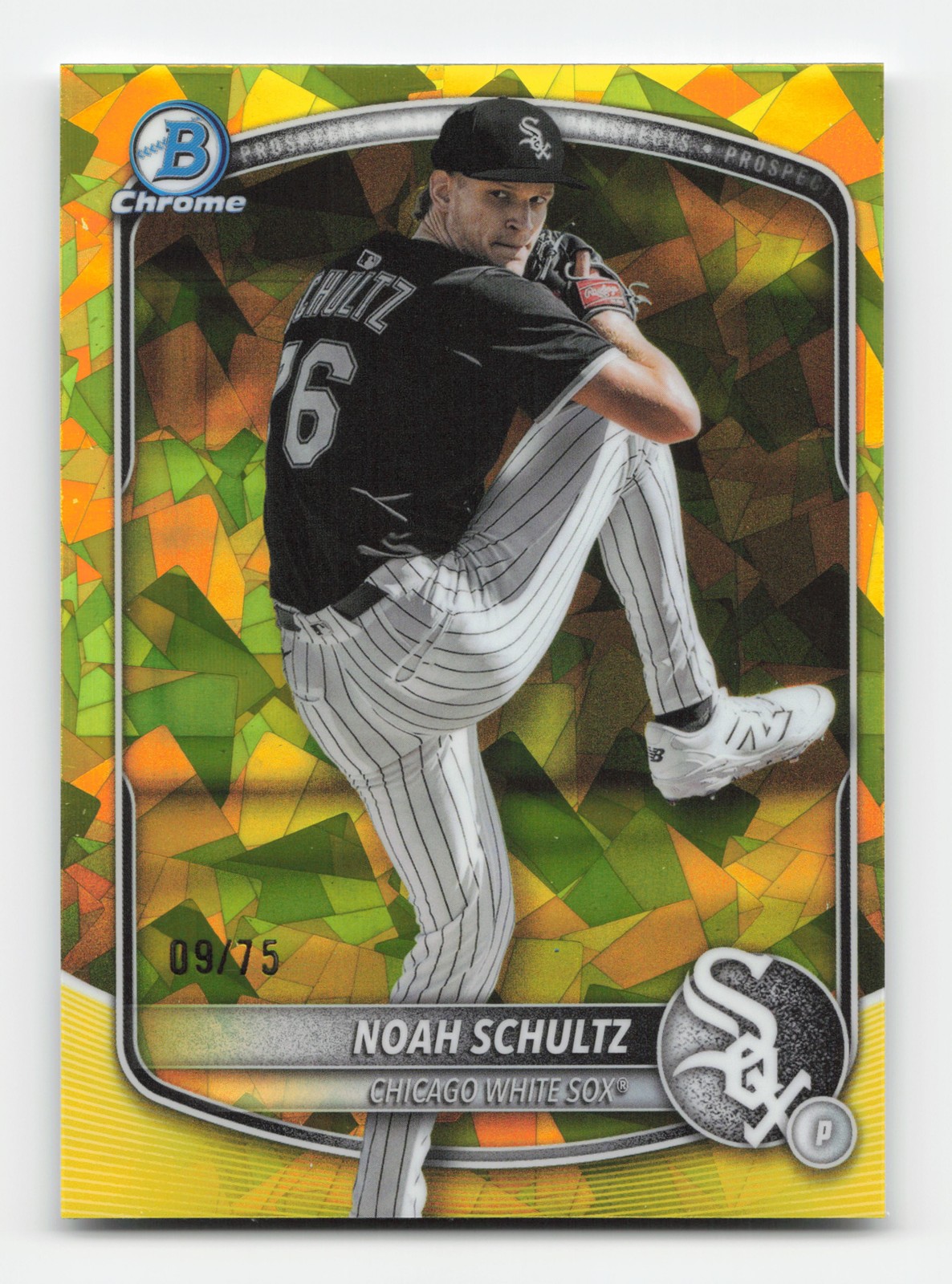 2025 Bowman Chrome Sapphire Edition #BCP-177 Noah Schultz Prospects Yellow #/75