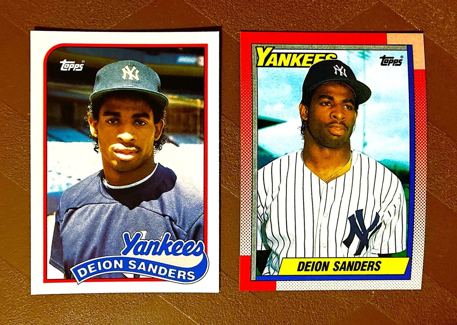 Deion Sanders 1989 Topps Traded Rookie #110T and 1990 Topps Rookie #61 Baseball