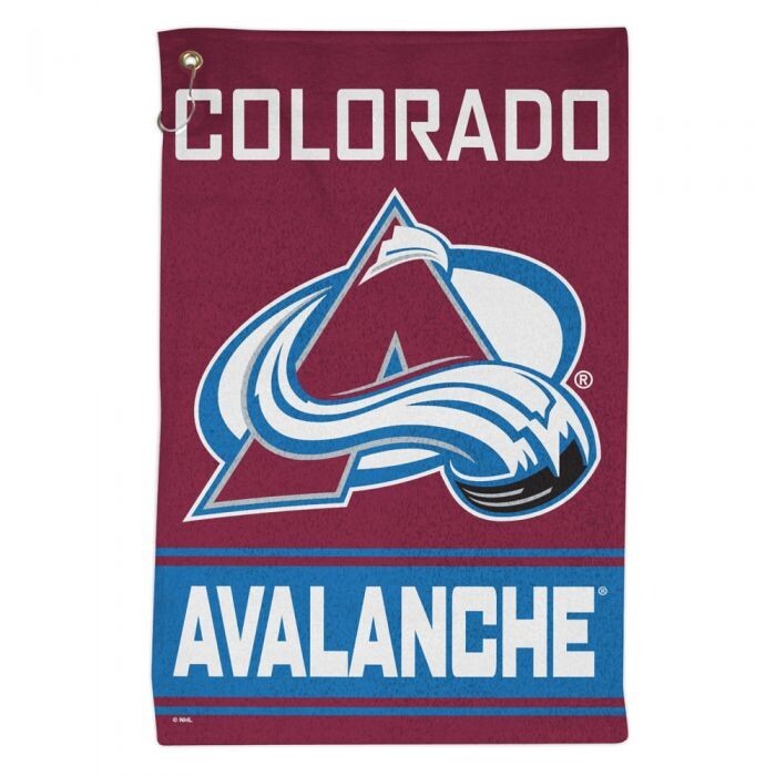 COLORADO AVALANCHE ALL PURPOSE GOLF TAILGATE TOWEL 16″X25″ HOOK AND GROMMET