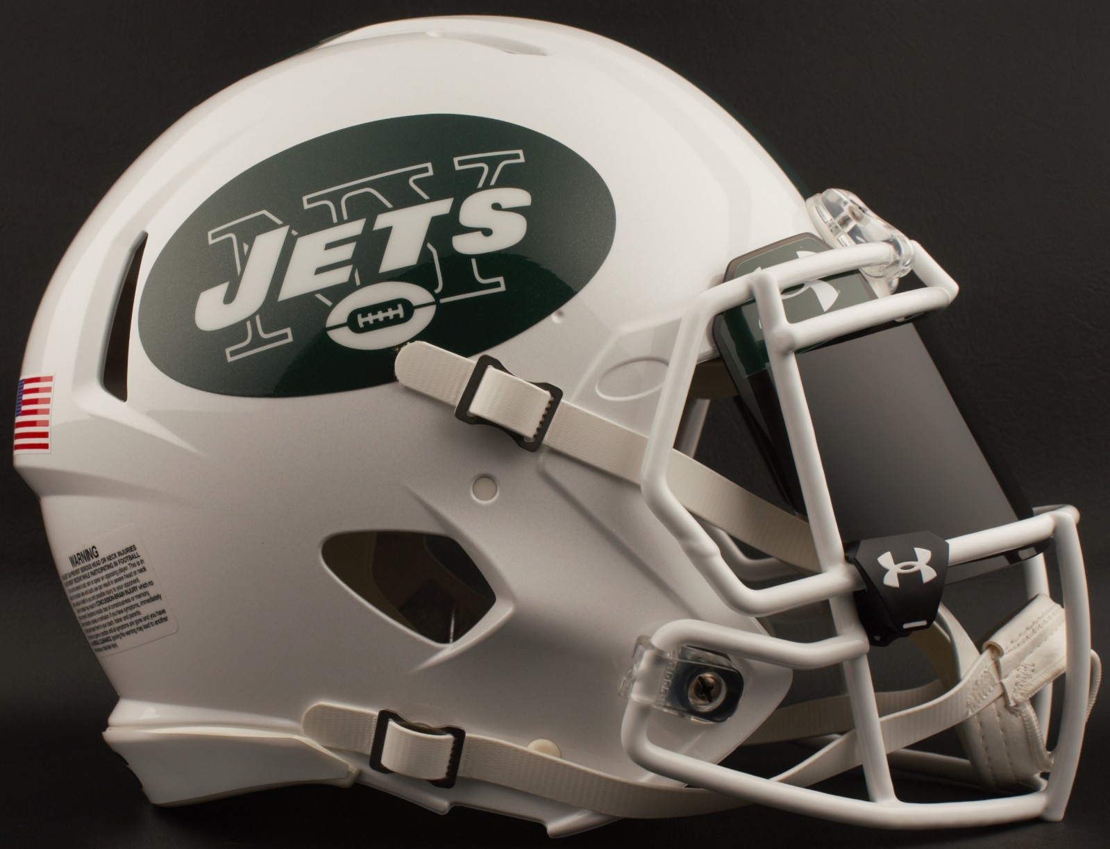 NEW YORK JETS NFL Football Helmet with BLACK-TINT Visor / Eye Shield