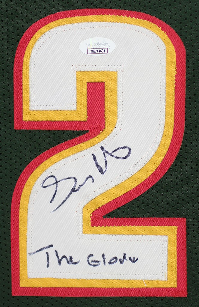 Gary Payton Autographed & Framed Green Seattle Jersey JSA Certified