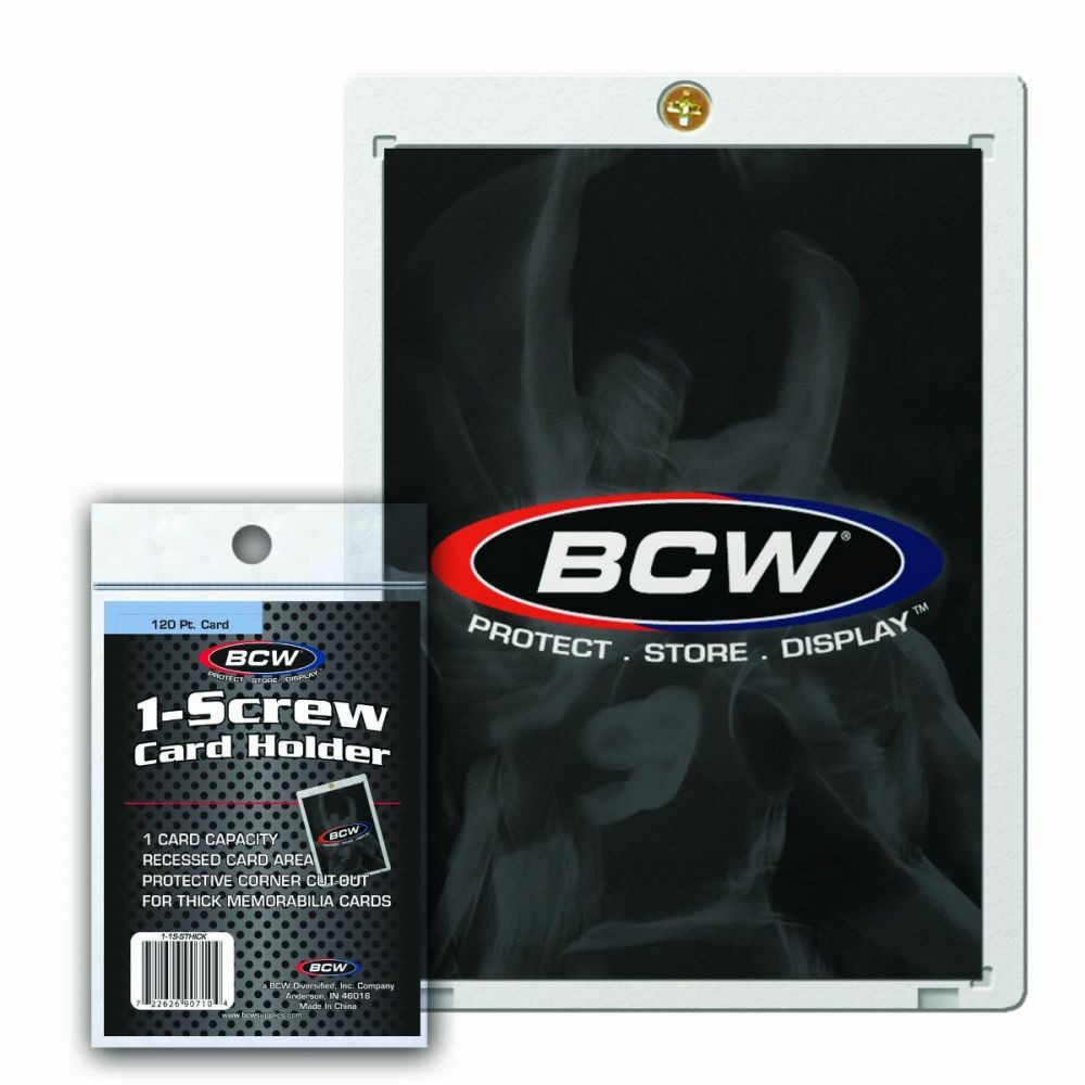 4 BCW 1-Screw Screwdown 120pt. Jersey & Memorabilia Sized Super Thk Card Holders