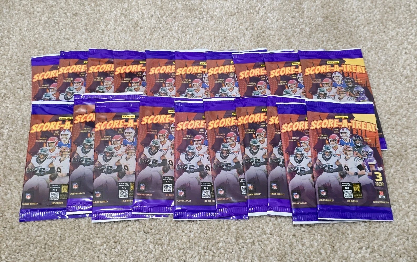 Twenty (20) 2025 Panini NFL Score A Treat Sealed Packs of Football Trading Cards
