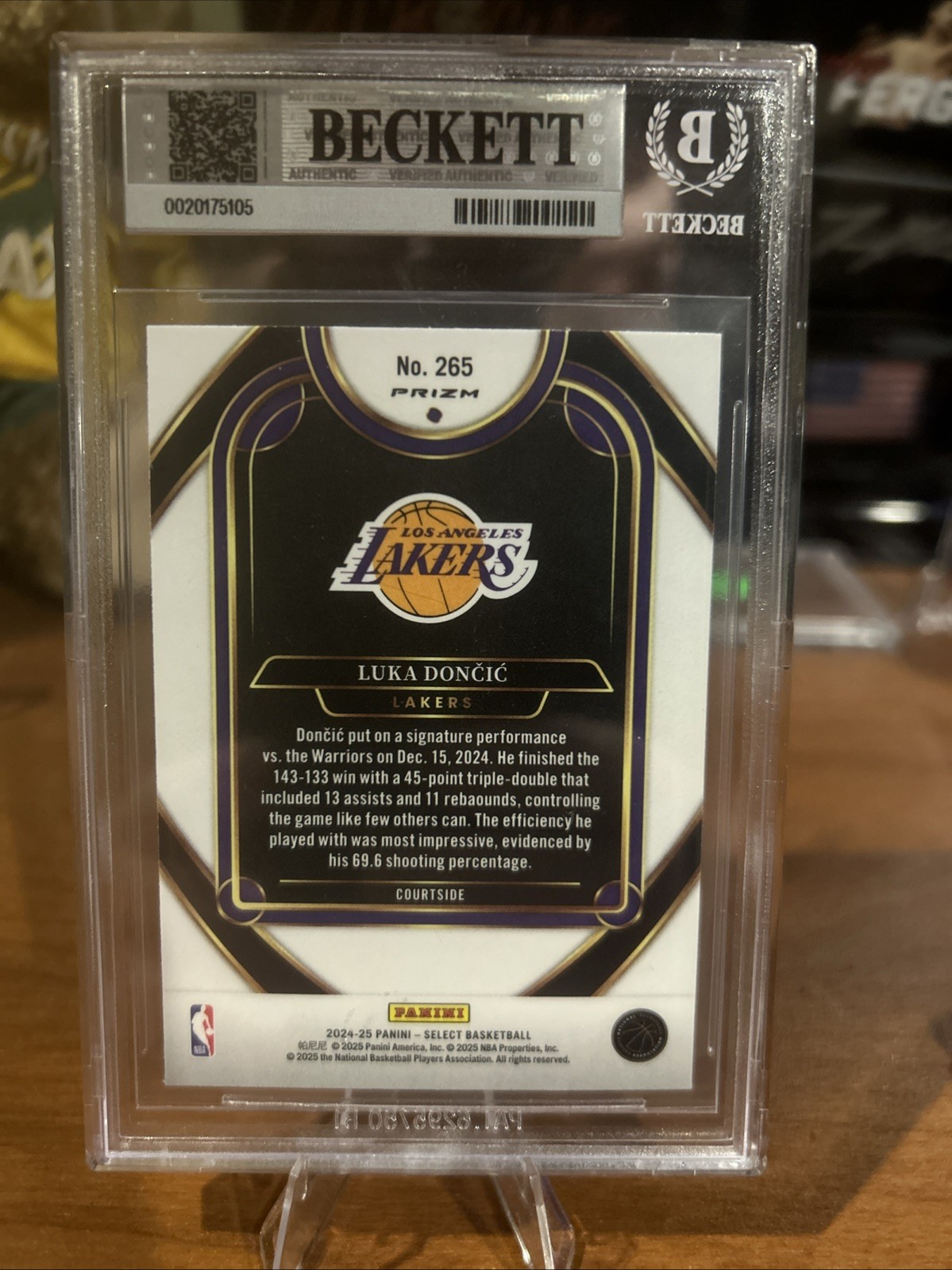 2024 Select Luka Doncic Tiger Prizm Courtside SSP NO. 265 Dallas Mavericks