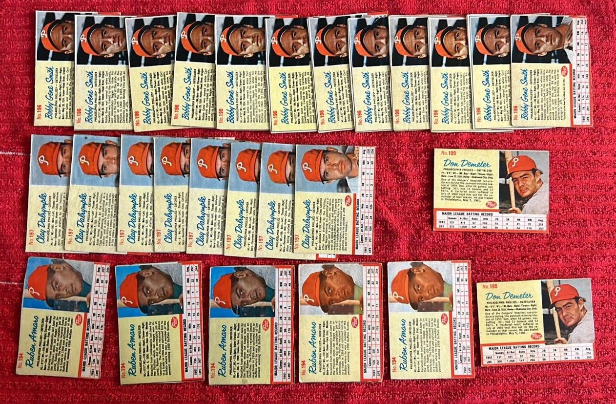 READ READ HUGE 150CT 1961 1962 POST BASEBALL CARD LOT DUPLICATES READ READ READ!
