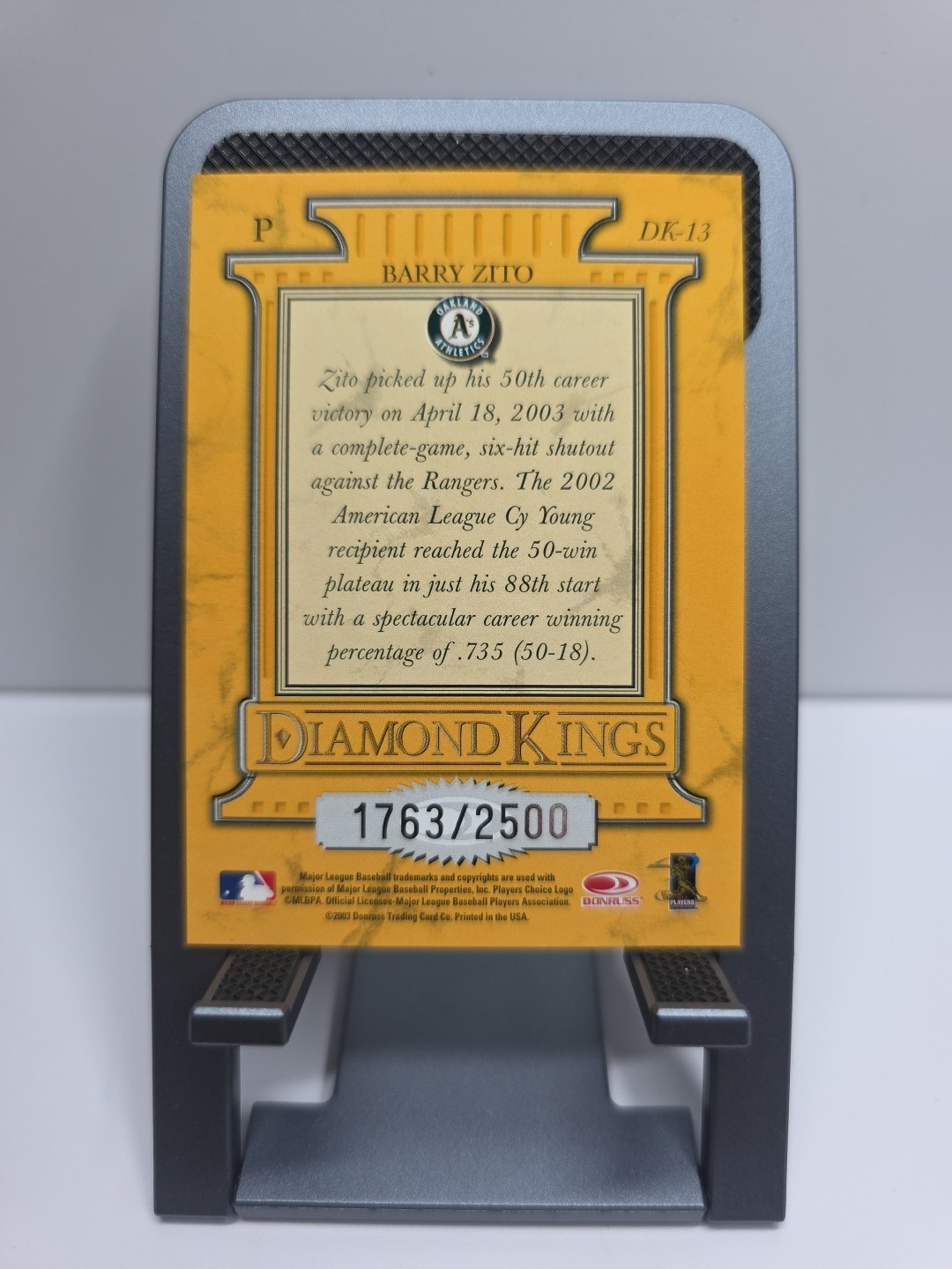 2004 Donruss – Diamond Kings Inserts Barry Zito #DK-13 /2500
