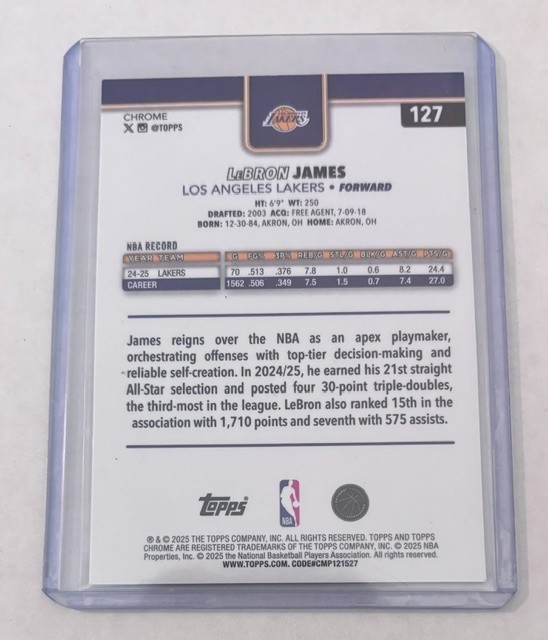 LeBron James 2025-26 Topps Chrome #127 XFractor