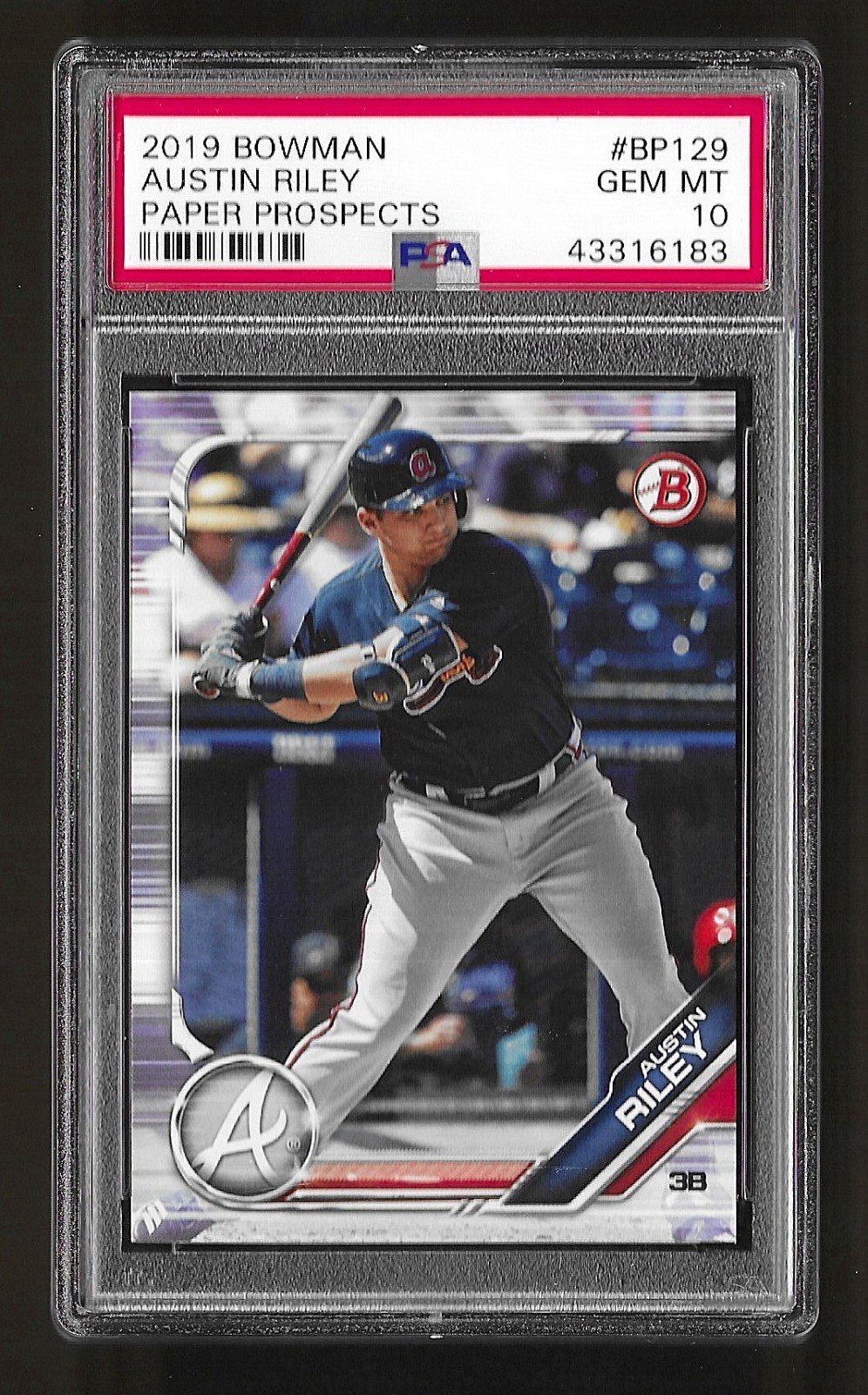 2019 Bowman Paper Prospects BP129 Austin Riley RC Rookie PSA 10