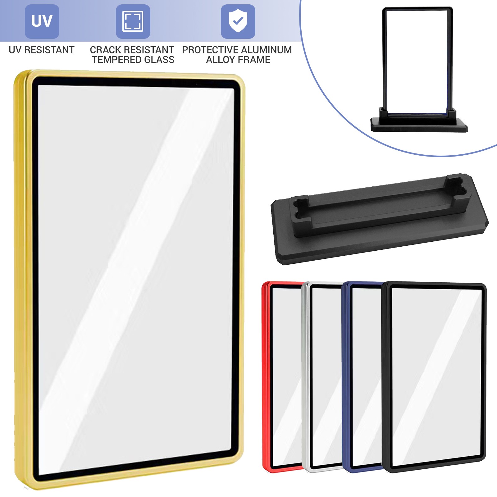 Magnetic Slab Case Protector For PSA Graded Card Metal Bumper+Display Stand