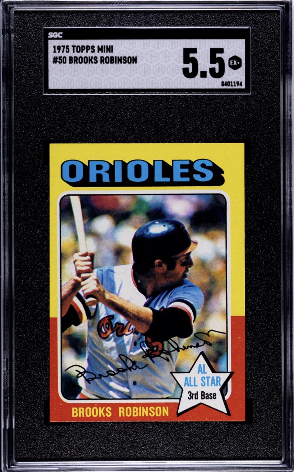 1975 Topps MINI card #50 Brooks Robinson Orioles SGC 5.5 #8401194 I COMBINE SHIP