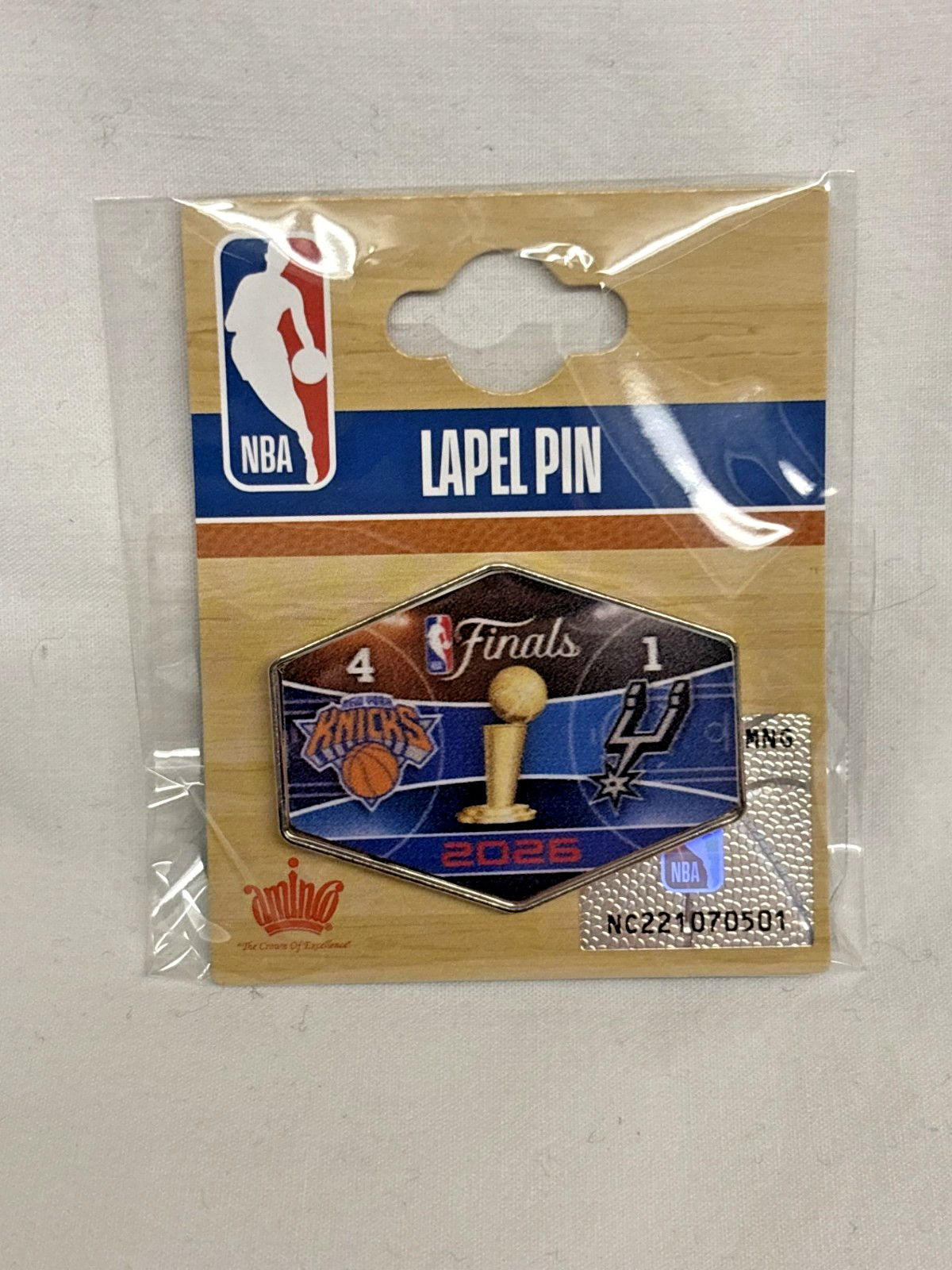 2026 NBA Finals World Champions New York Knicks Duel Final Scores Logo Pin