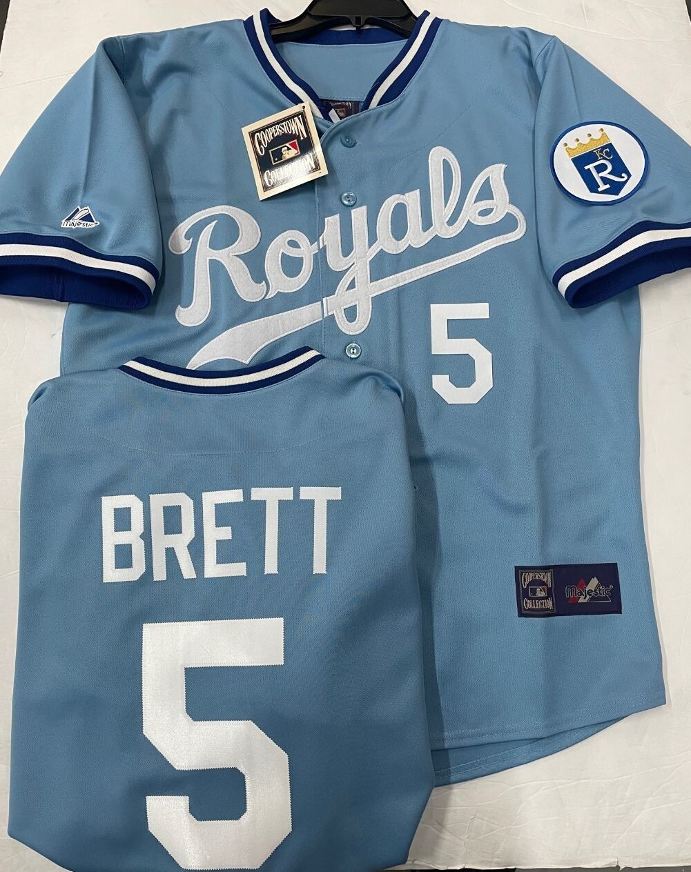 GEORGE BRETT KANSAS CITY ROYALS THROWBACK BLUE JERSEY PICK SIZE NEW MAJESTIC