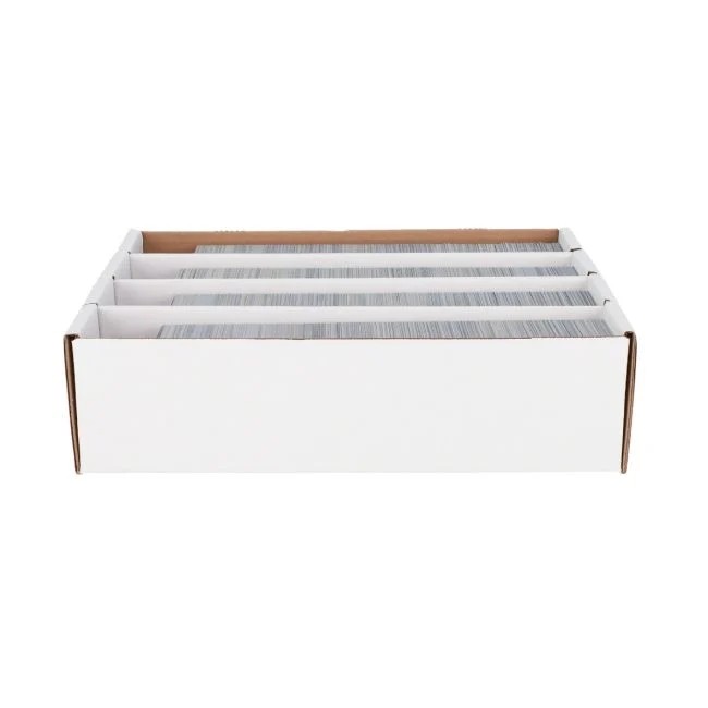 (2) 3200 COUNT 4 ROW TRADING CARD HALF LID MONSTER CARDBOARD STORAGE BOXES