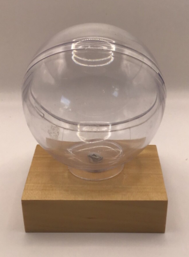 Acrylic baseball holder display with wood base stand