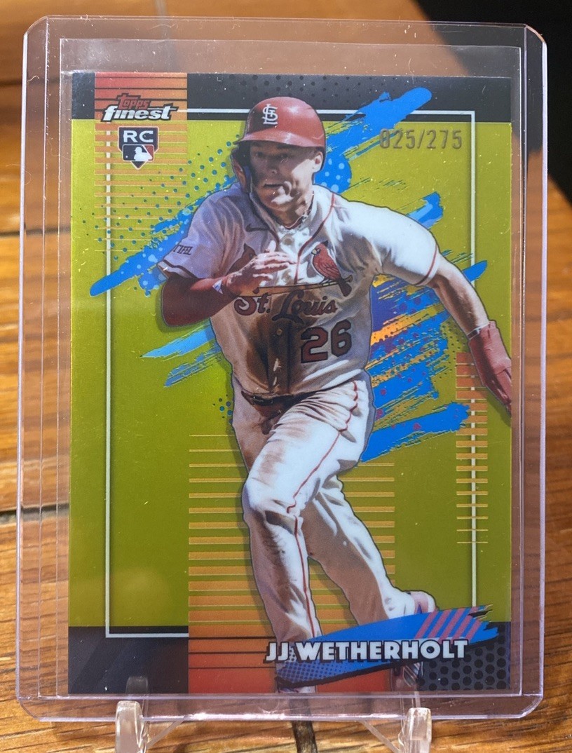 2026 Topps Finest JJ Wetherholt Uncommon RC Yellow Refractor 25/275 Cardinals