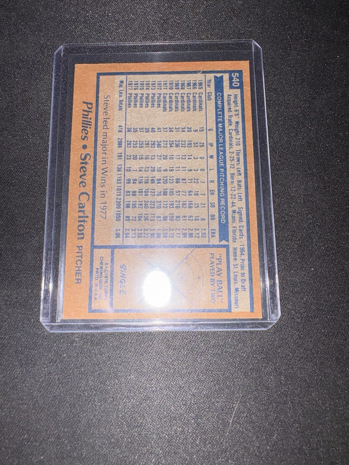 1978 Topps – Steve Carlton #540