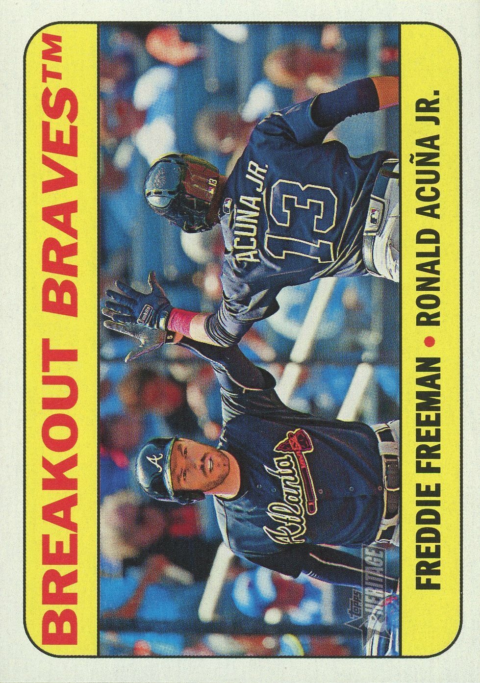 2018 Topps Heritage Ronald Acuna Jr. w/ Freddie Freeman #CC-8 Rookie Card (RC)