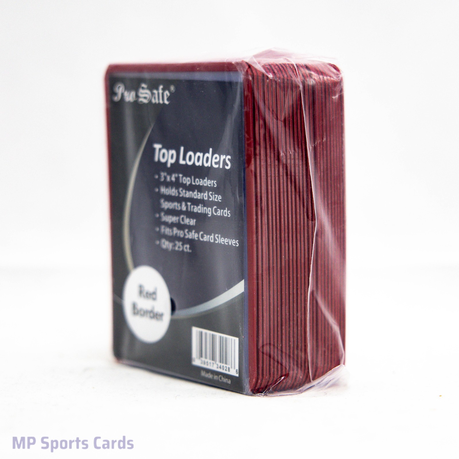 (1) Pro Safe 3″x4″ Top Loaders Red Border 25ct Clear Sports & Trading Cards!