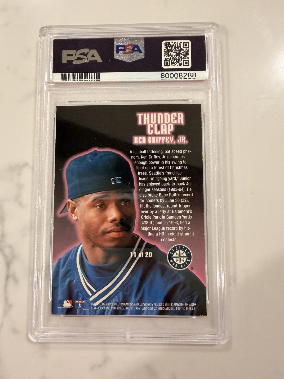 1996 Fleer Ultra Ken Griffey Jr Thunderclap #11