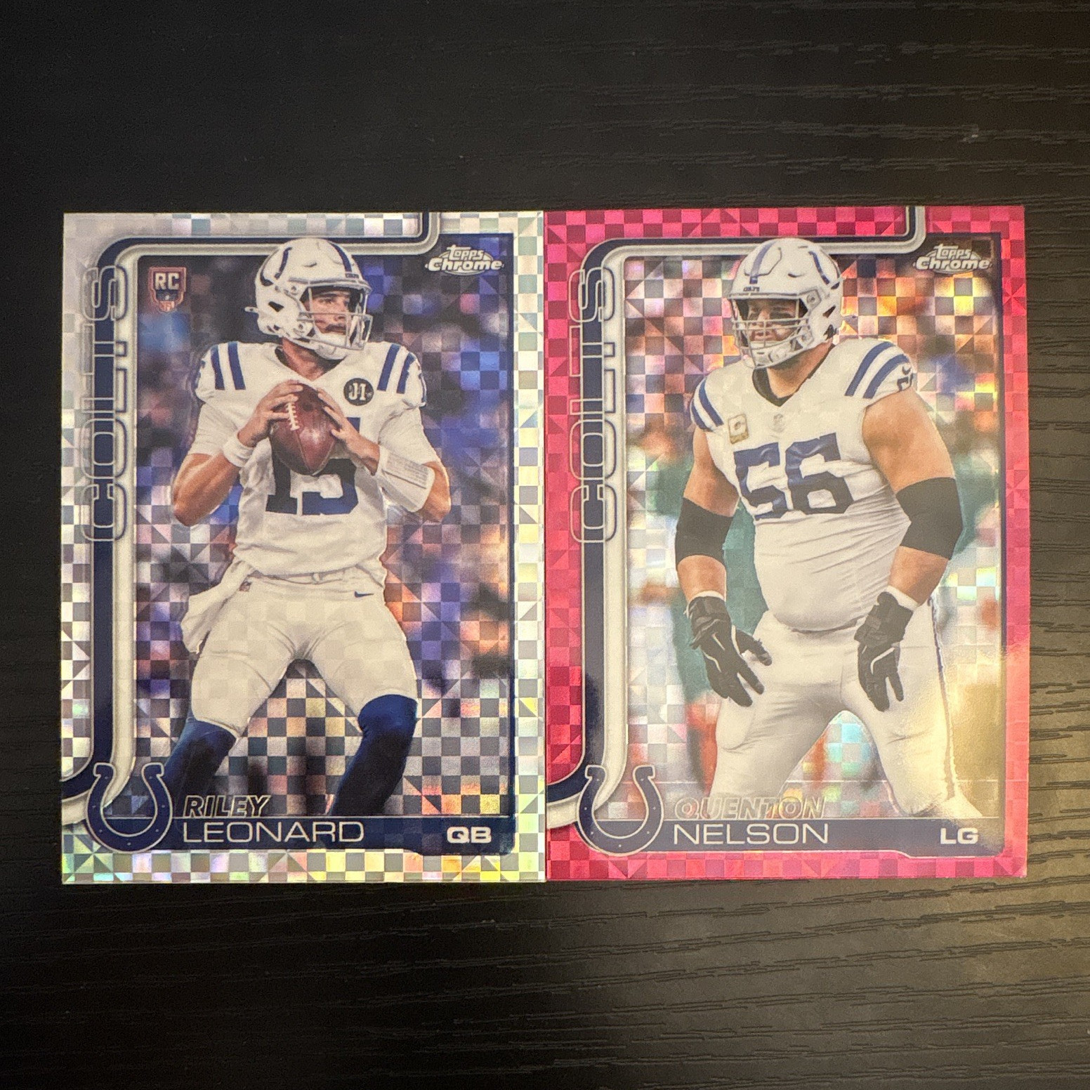 Topps 2025 Topps Chrome Colts Riley Leonard Rookie #318 + Nelson #144 Lot 2
