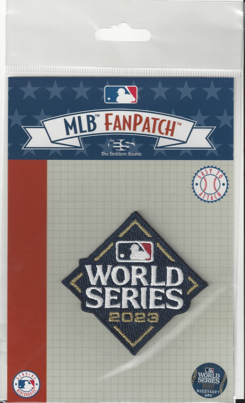 2023 MLB World Series Patch Official Iron On 2 1/2″ x 2 1/2″ Rangers Phillies