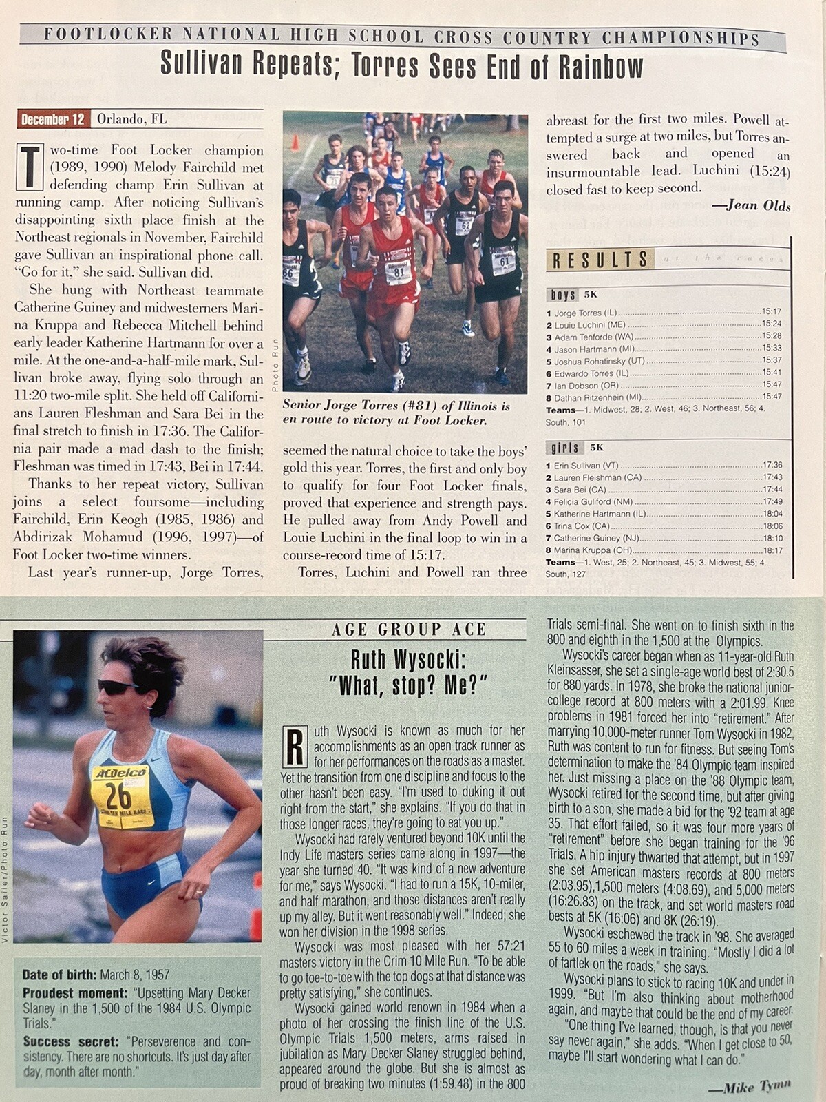 1999 Running Times Magazine March Shoe Buyer Guide, Nike ad