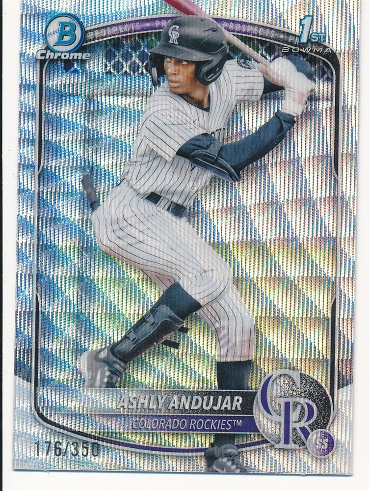 ASHLY ANDUJAR 2025 BOWMAN CHROME WAVE REFRACTOR #BCP-20 SP ROCKIES #176/350