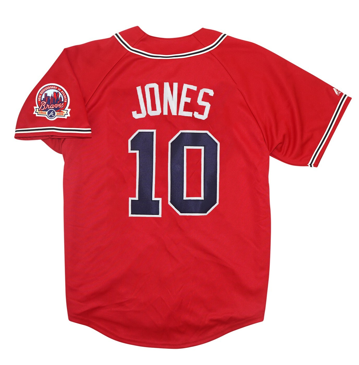 Chipper Jones 2006 Atlanta Braves Alternate Red Jersey w/ 40th Patch Men’s S-3XL