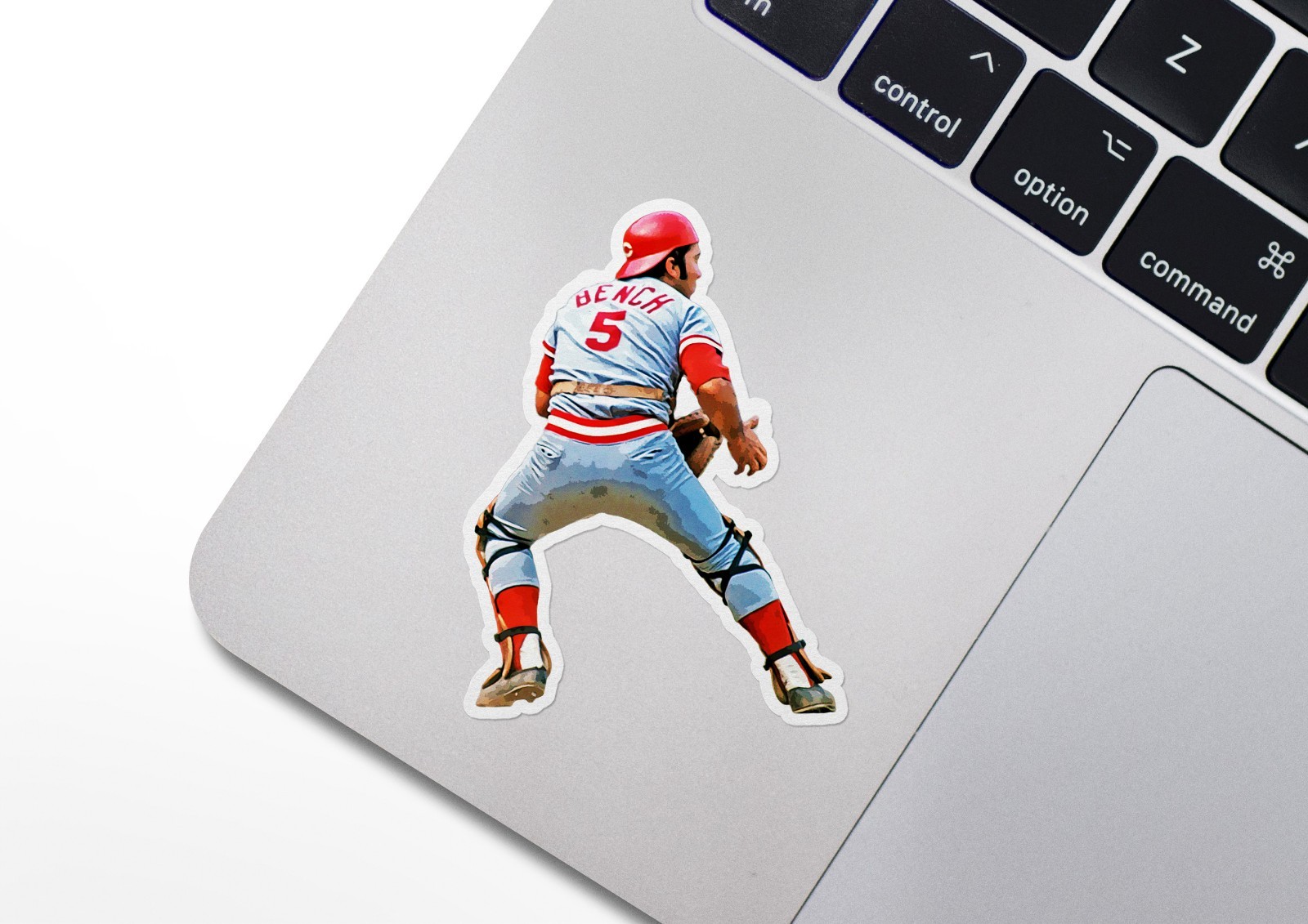 Johnny Bench Catcher Cincinnati Reds Sticker Decal–Glossy Waterproof Vinyl Self
