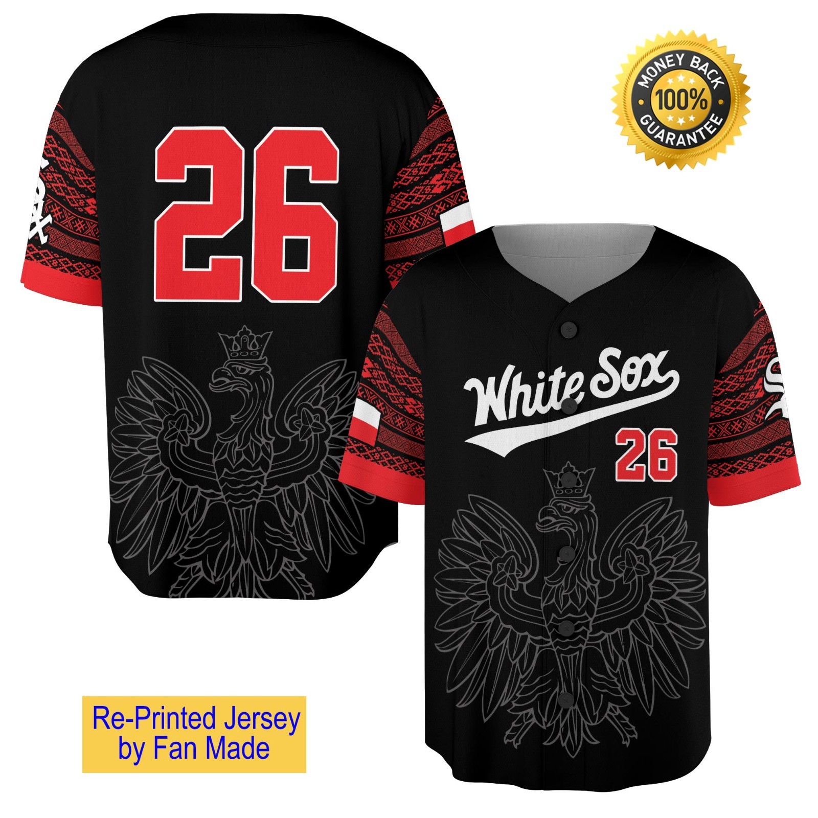Custom Name White Sox Polish Heritage Night Jersey Giveaway 2026 – USA Size