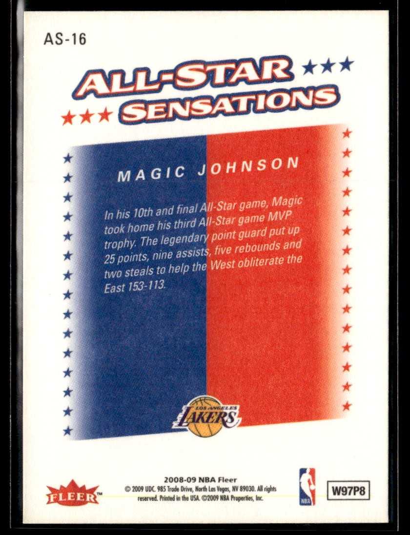 2008-09 Fleer #AS-16 Magic Johnson All-Star Sensations 0602L
