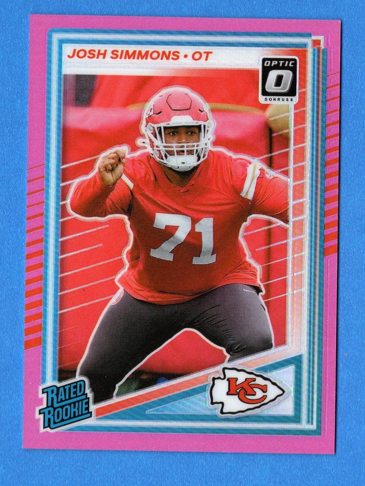 2025 Donruss #368 Josh Simmons Optic Preview Pink Rated Rookie