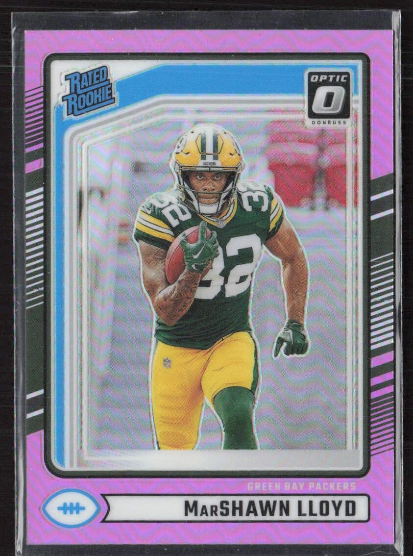 2024 Donruss #374 MarShawn Lloyd Optic Rated Rookies Preview Pink Packers (Y)