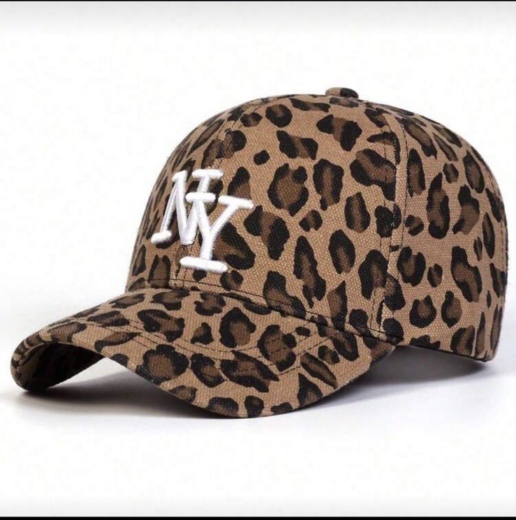 New York Yankees Leopard Print MLB Baseball Cap Brown Black