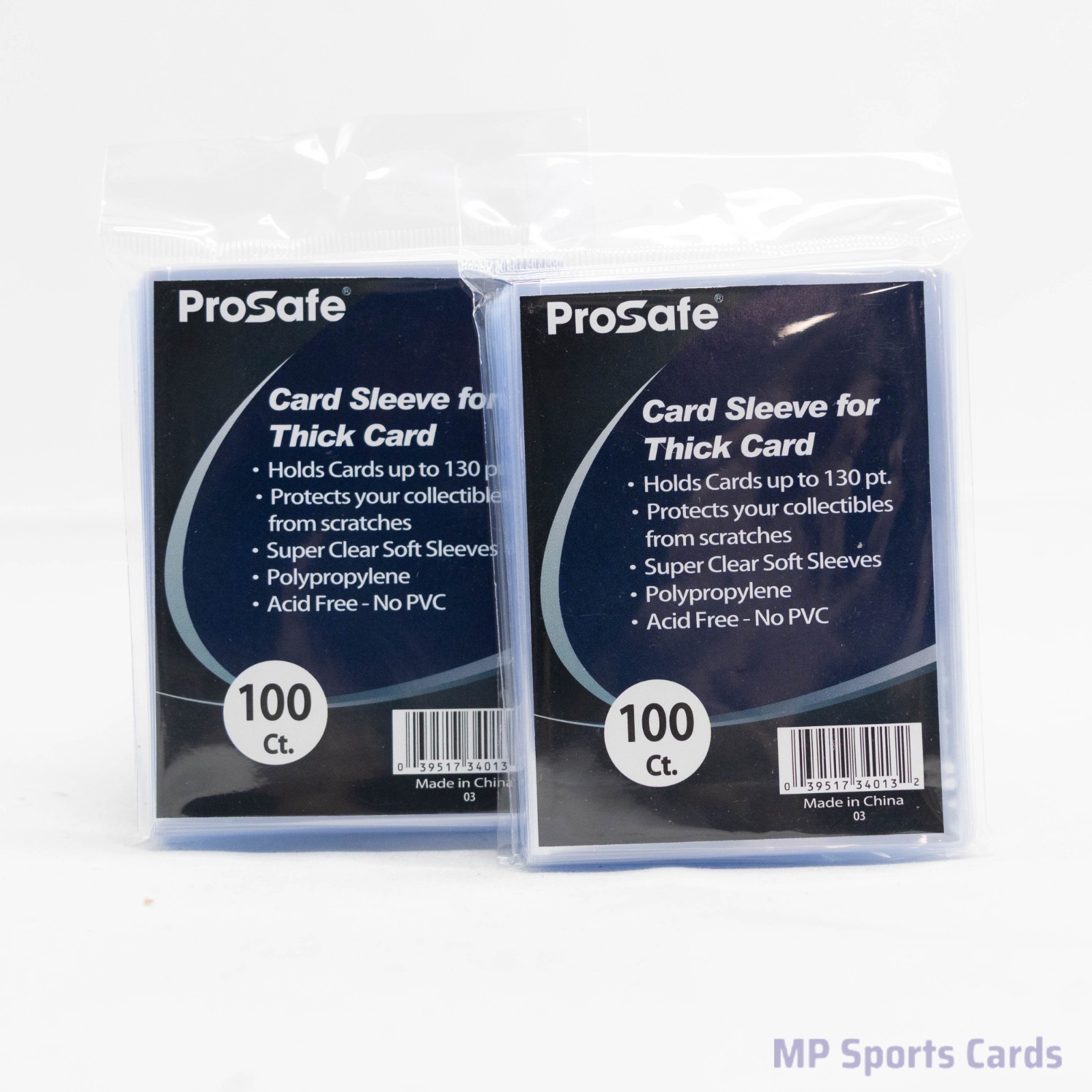 Pro Safe 130pt Thick Card Sleeves 200ct Jersey Relic Patch Clear