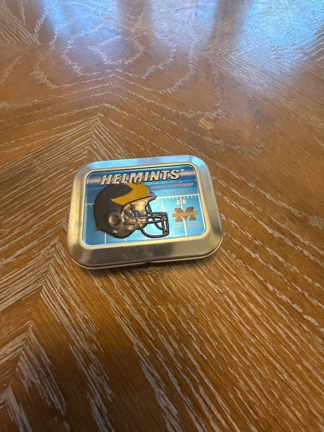 Eagles Wings Michigan Wolverines Helmints Sugar Free Peppermint Tin
