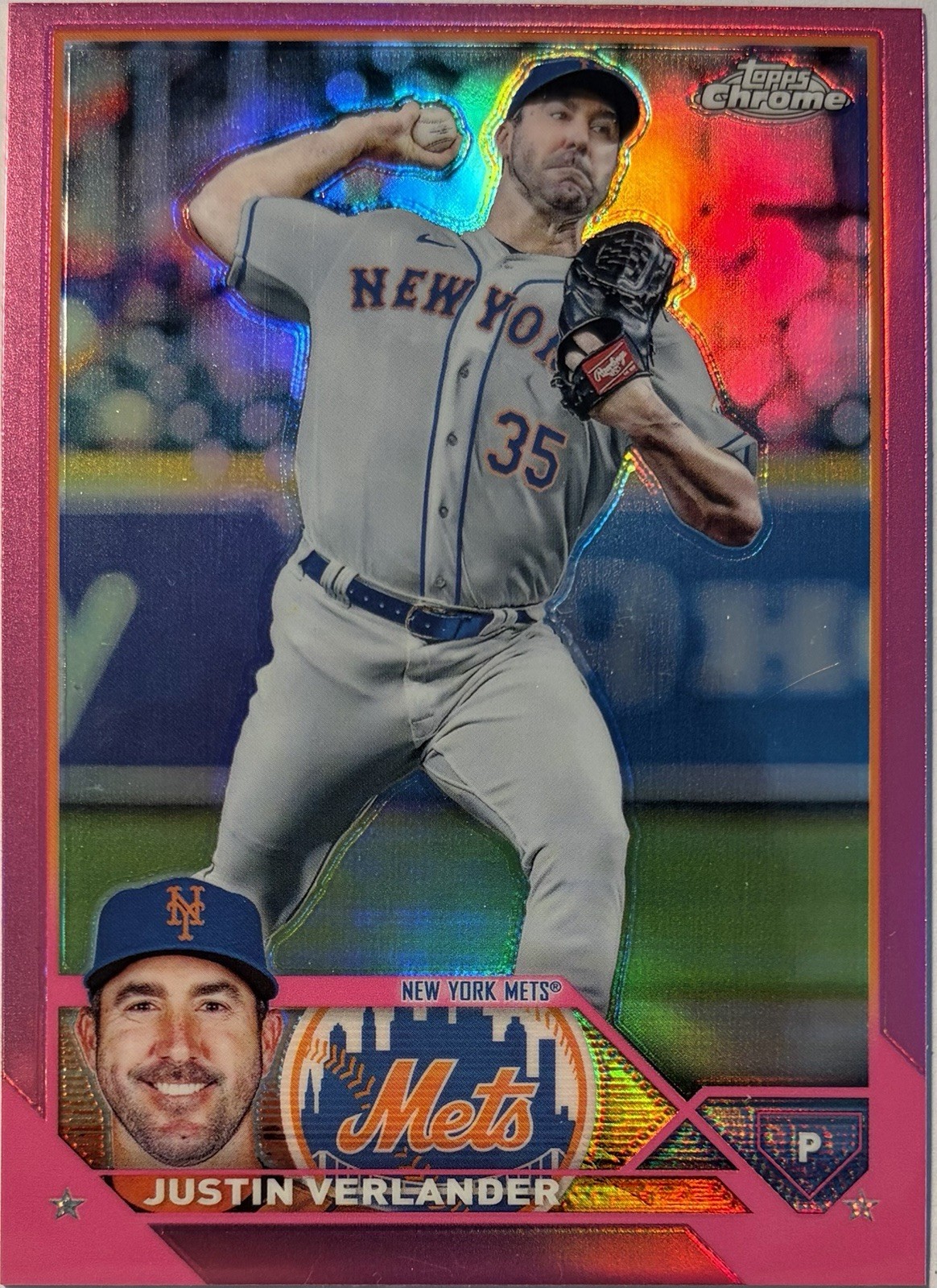 2023 Topps Chrome – Justin Verlander #126 Pink Refractor
