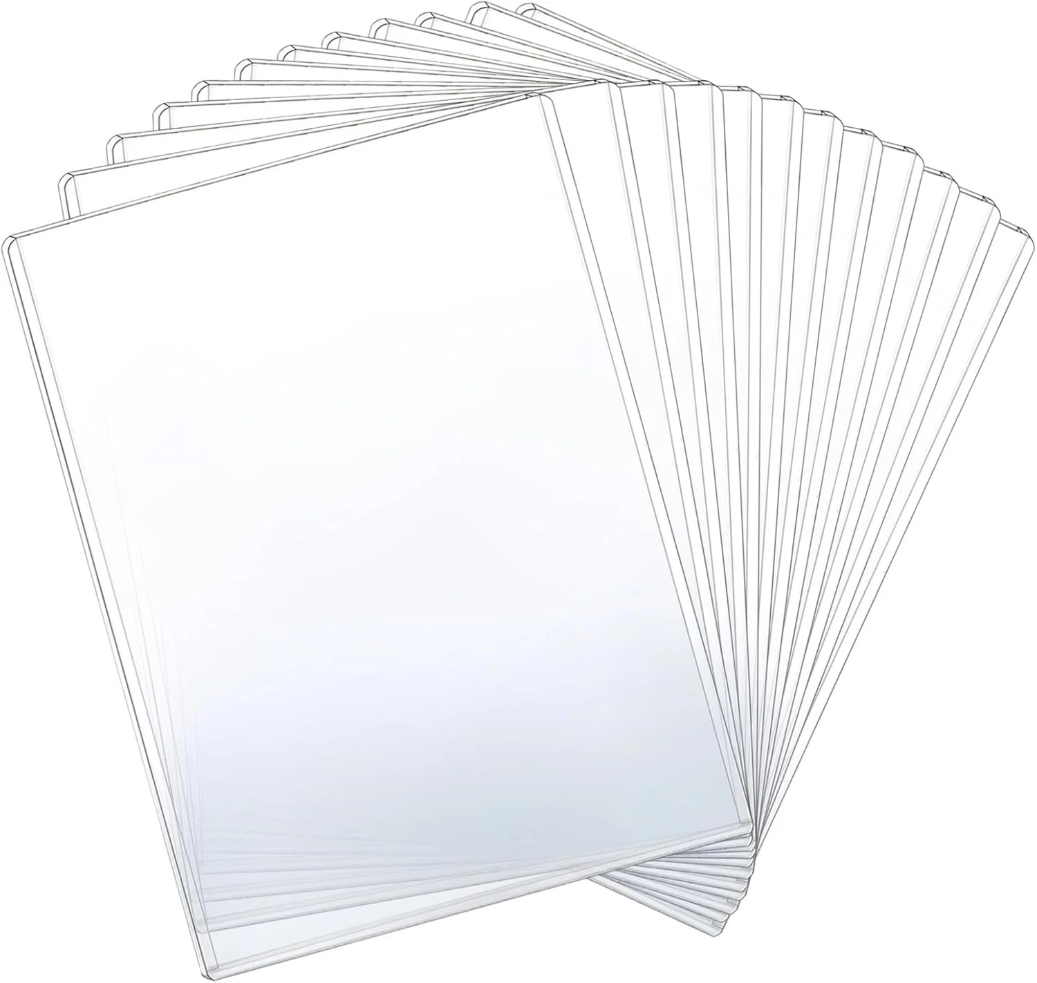 12 Pcs 8 1/2″ x 11″ Rigid Print Protectors – Clear Toploaders – Hard Plastic Doc
