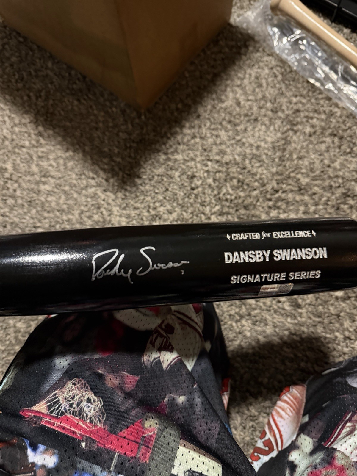 Dansby Swanson Autographed Black Cooperstown Signature Series Bat TRISTAR