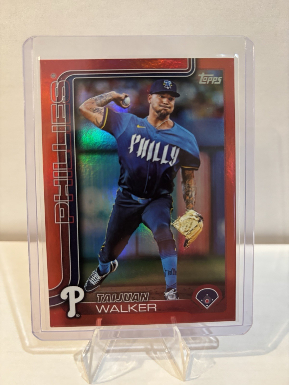 2025 Topps Series 2 – Taijuan Walker #351 Red Parallel 1/5 Phillies Rare