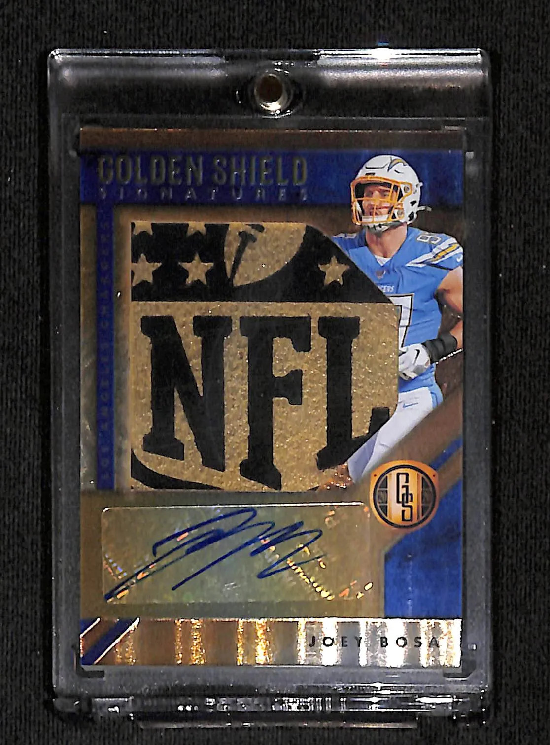 2020 Gold Standard Golden Shield Signatures Joey Bosa 1/1 NFL Shield Player Used