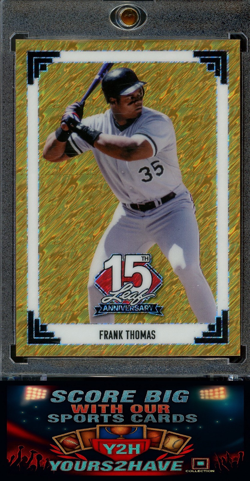 FRANK THOMAS 1/1 Gold BLACK BORDER 2025 Leaf 15th Anniversary Pre Production SSP
