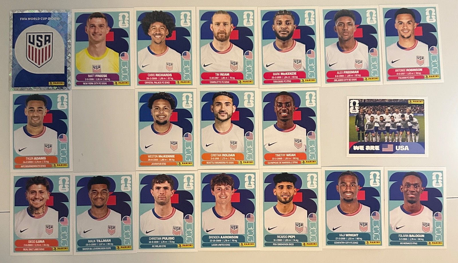 FIFA WORLD CUP 2026 PANINI SOCCER STICKERS PICK YOUR TEAM 1-20 COMPLETE YOUR SET