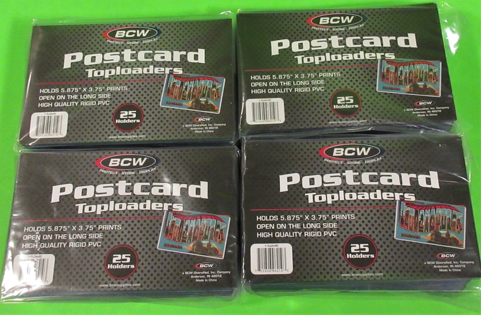100 POSTCARD TOPLOADERS,HOLDERS,RIGID PVC,ARCHIVAL SAFE,FITS 5.875″X 3.75″ CARDS