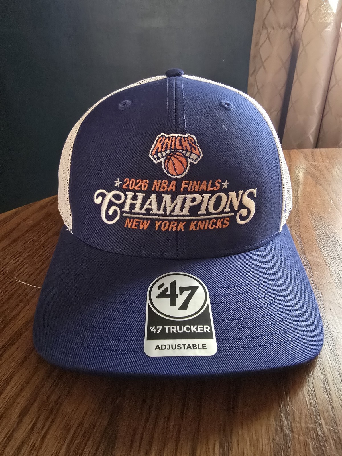 BRAND NEW 47 BRAND 2026 NBA FINALS CHAMPION NEW YORK NICKS SNAPBACK ROYAL/WHITE