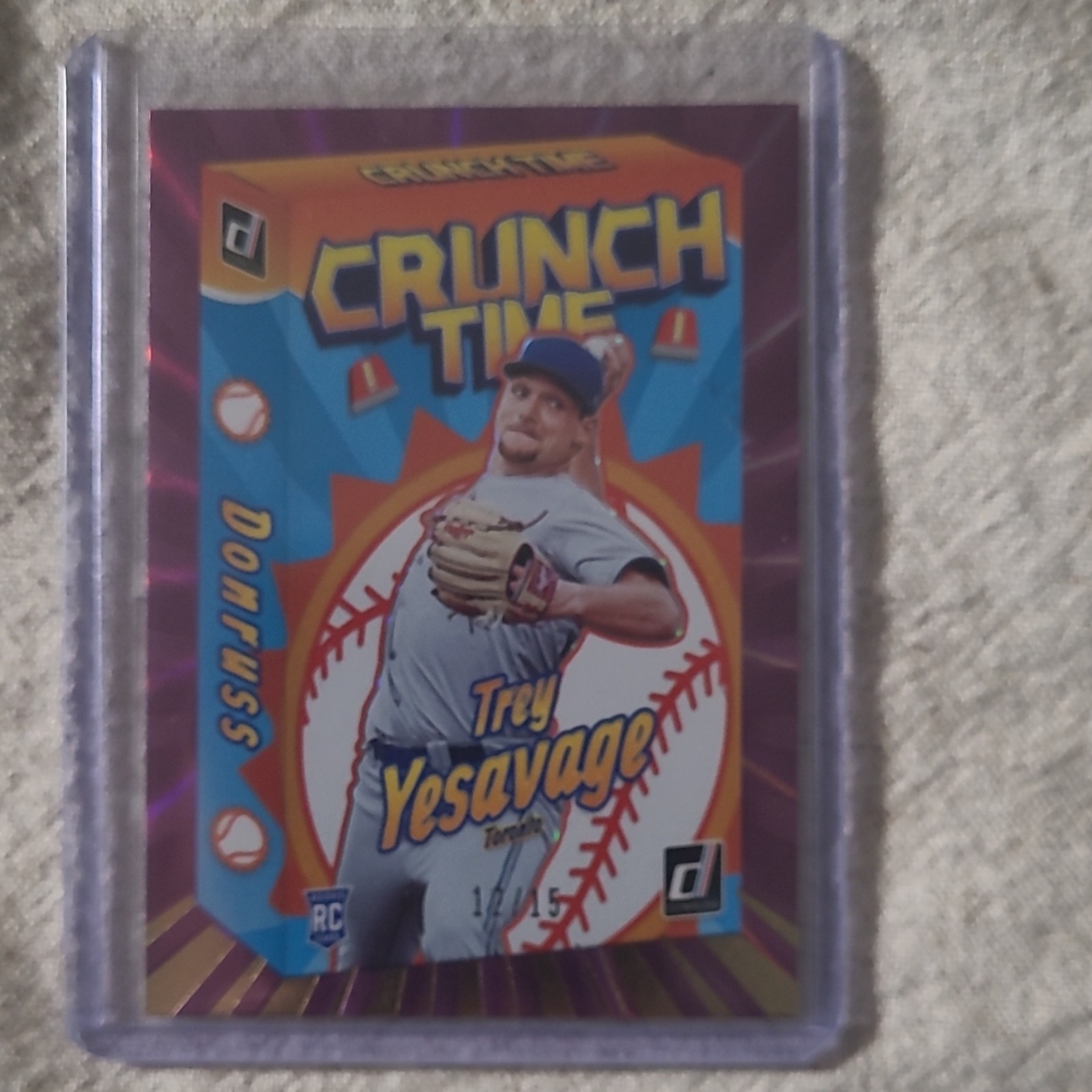 2026 panini donruss crunch time trey yesavage toronto blue jays rc #18 /15
