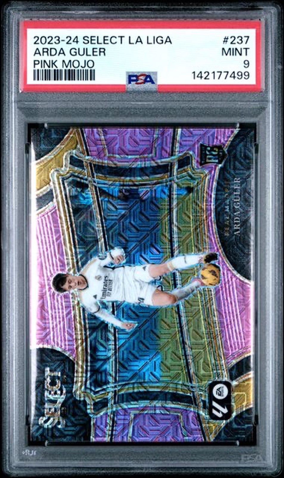 2023-24 Select La Liga Arda Guler Field Level Pink Mojo Prizm /115 #237 PSA 9