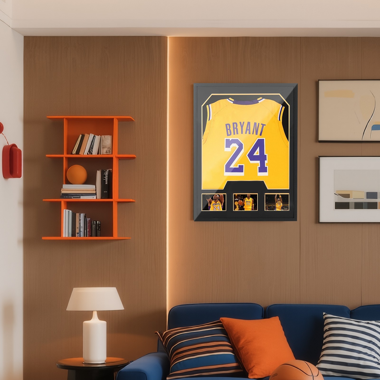 Jersey Display Case with Photo Slots, UV Protection Shadow Box for Sports (1P)