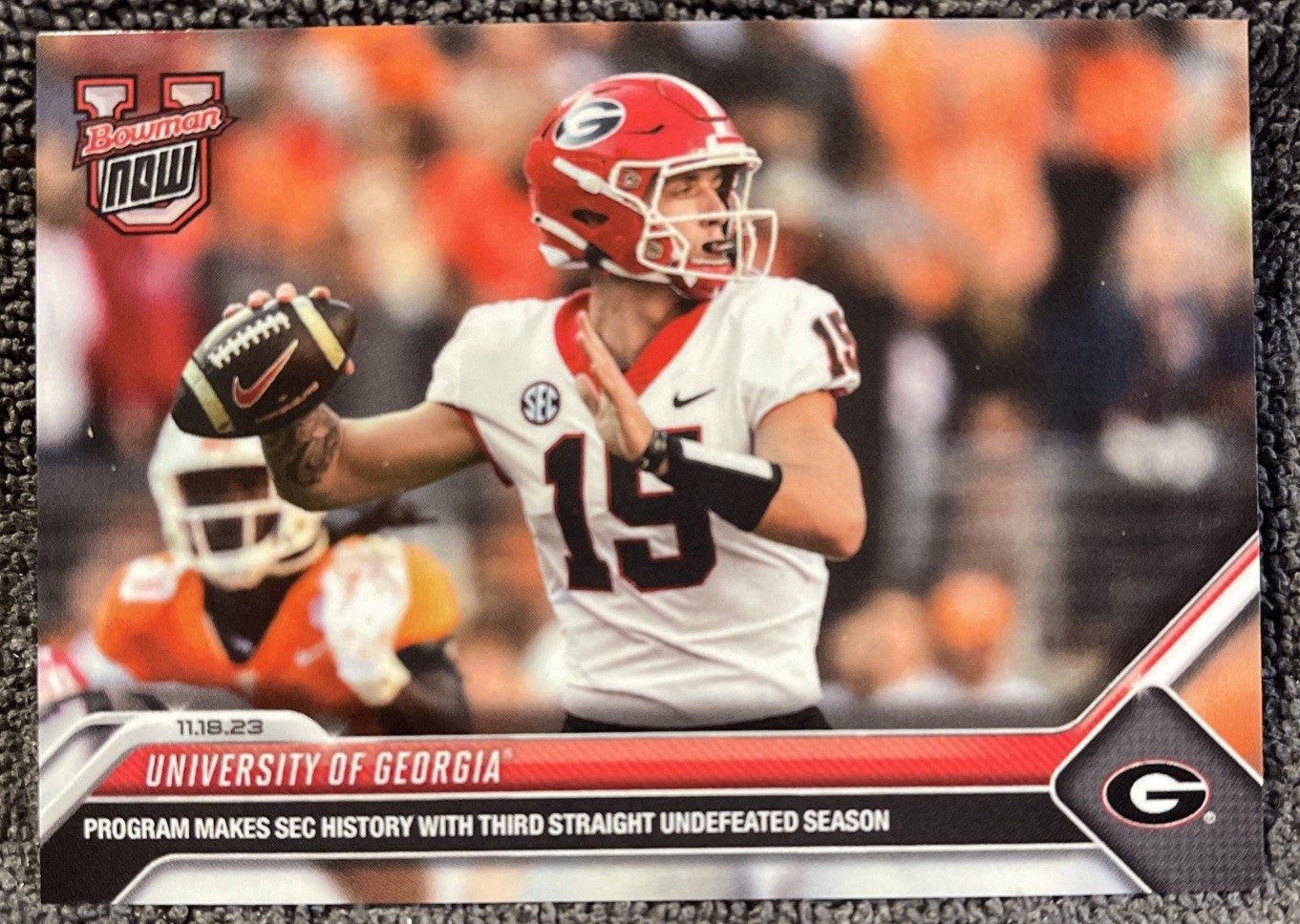 2023 Bowman U Now – #29 Carson Beck (RC) University of Georgia #29 GoDAWGS