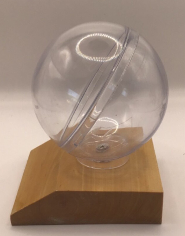 Acrylic baseball holder display with wood base stand